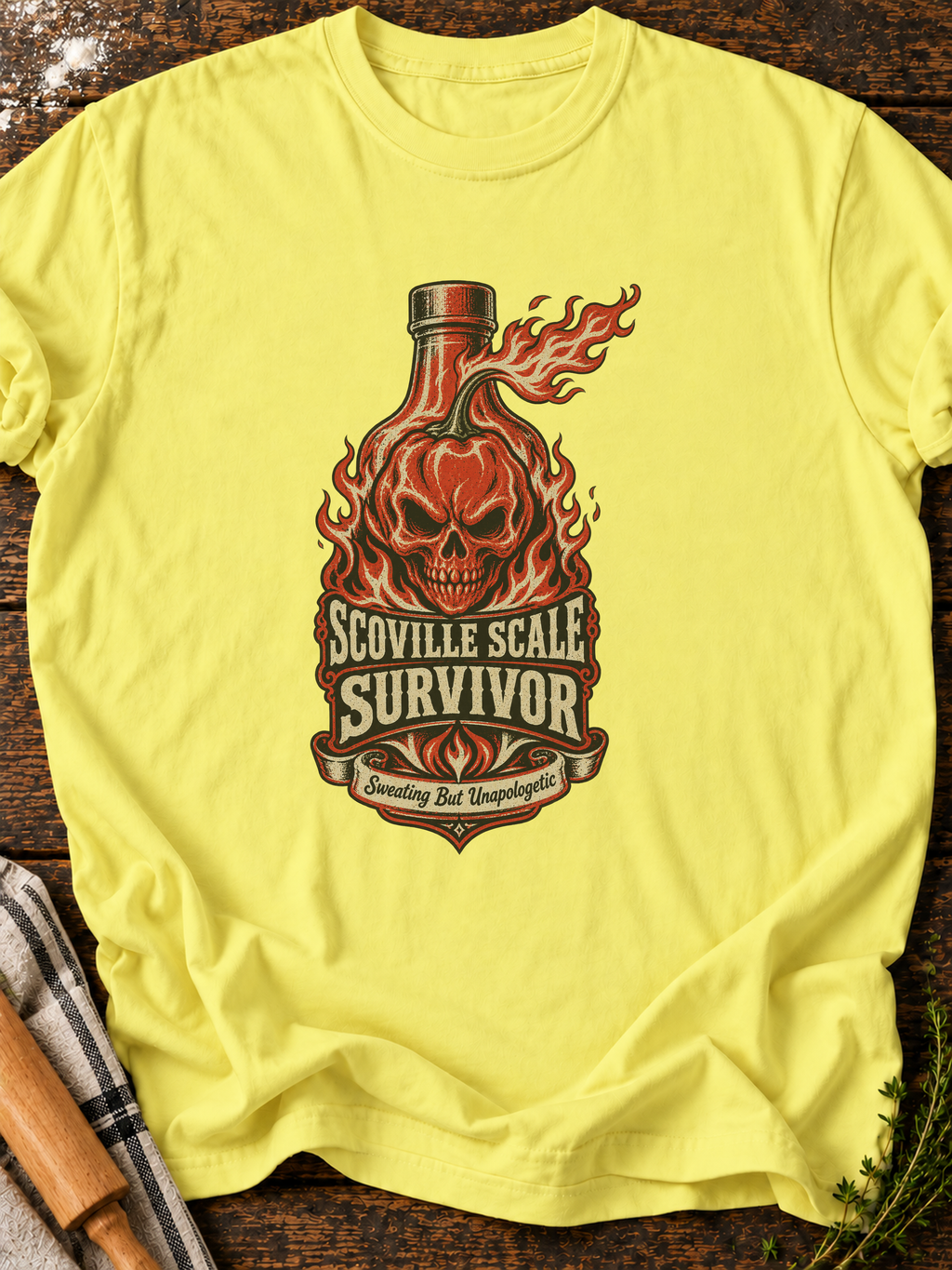 Scoville Scale Survivor T-Shirt - Cornsilk
