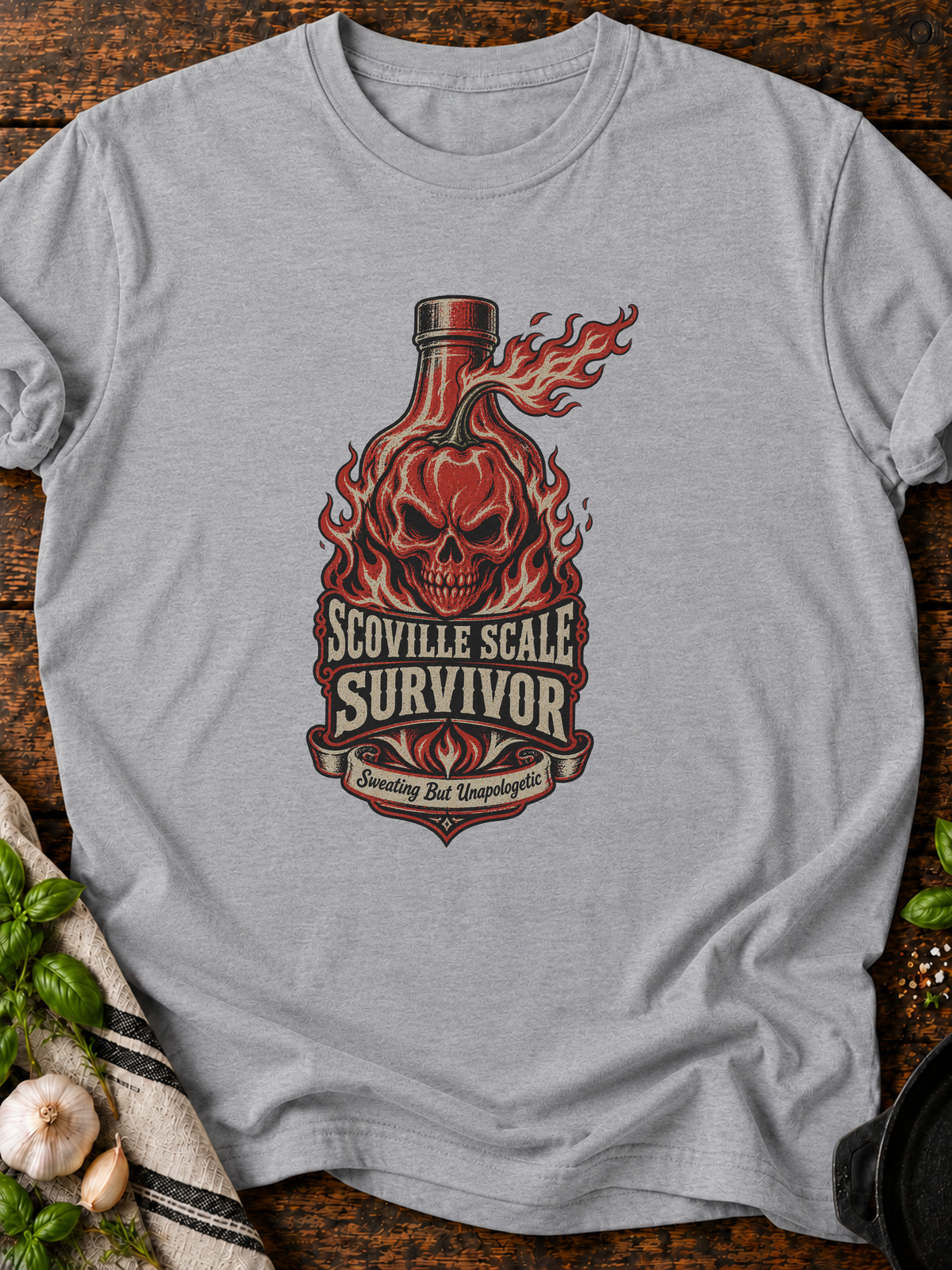 Scoville Scale Survivor T-Shirt - Sport Grey