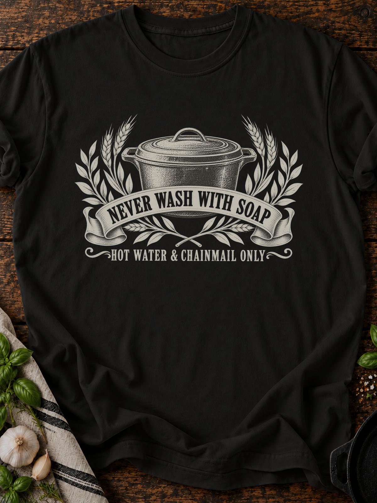 Never Wash With Soap T-Shirt - Black