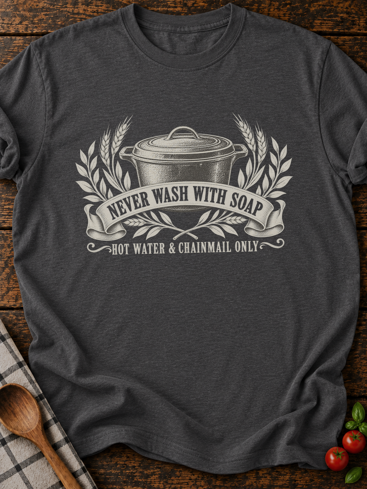 Never Wash With Soap T-Shirt - Dark Heather