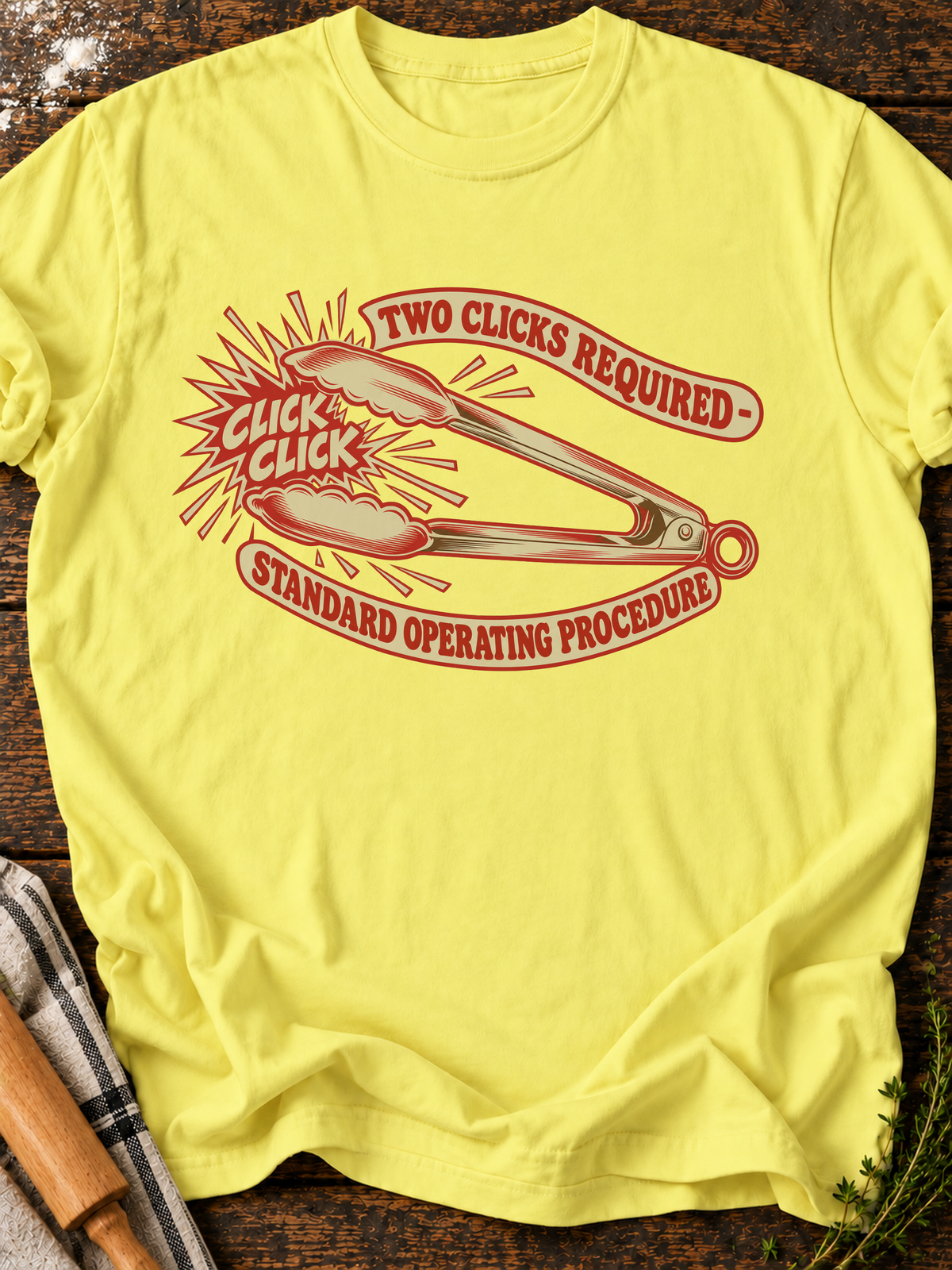 Two Clicks Required T-Shirt - Cornsilk