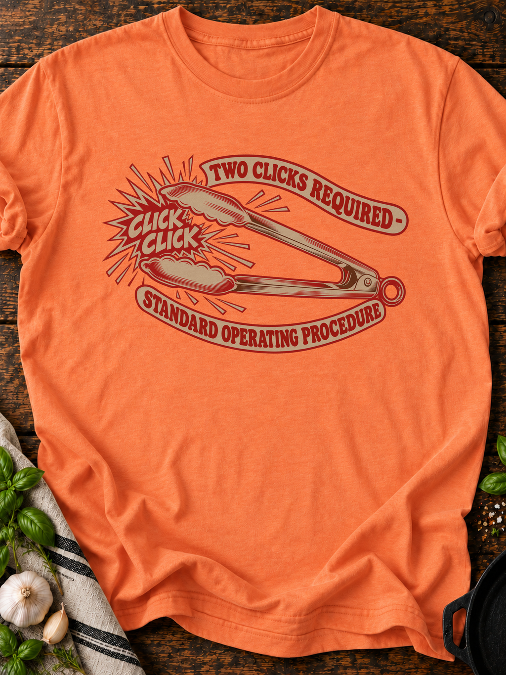 Two Clicks Required T-Shirt - Heather Orange