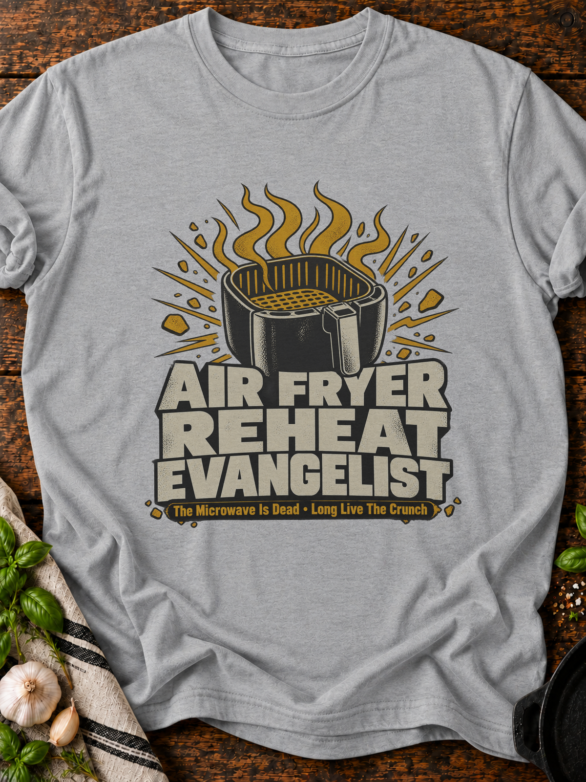 Air Fryer Reheat Evangelist T-Shirt - Sport Grey