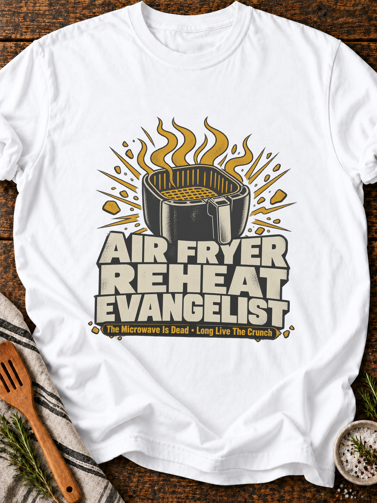 Air Fryer Reheat Evangelist T-Shirt - White
