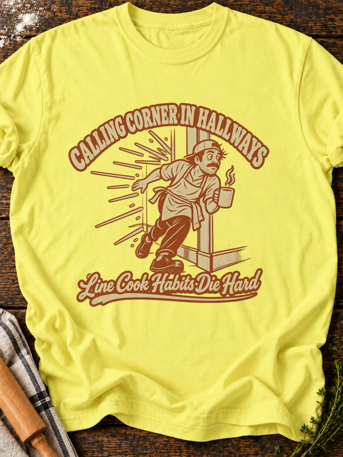 Calling Corner In Hallways T-Shirt - Cornsilk