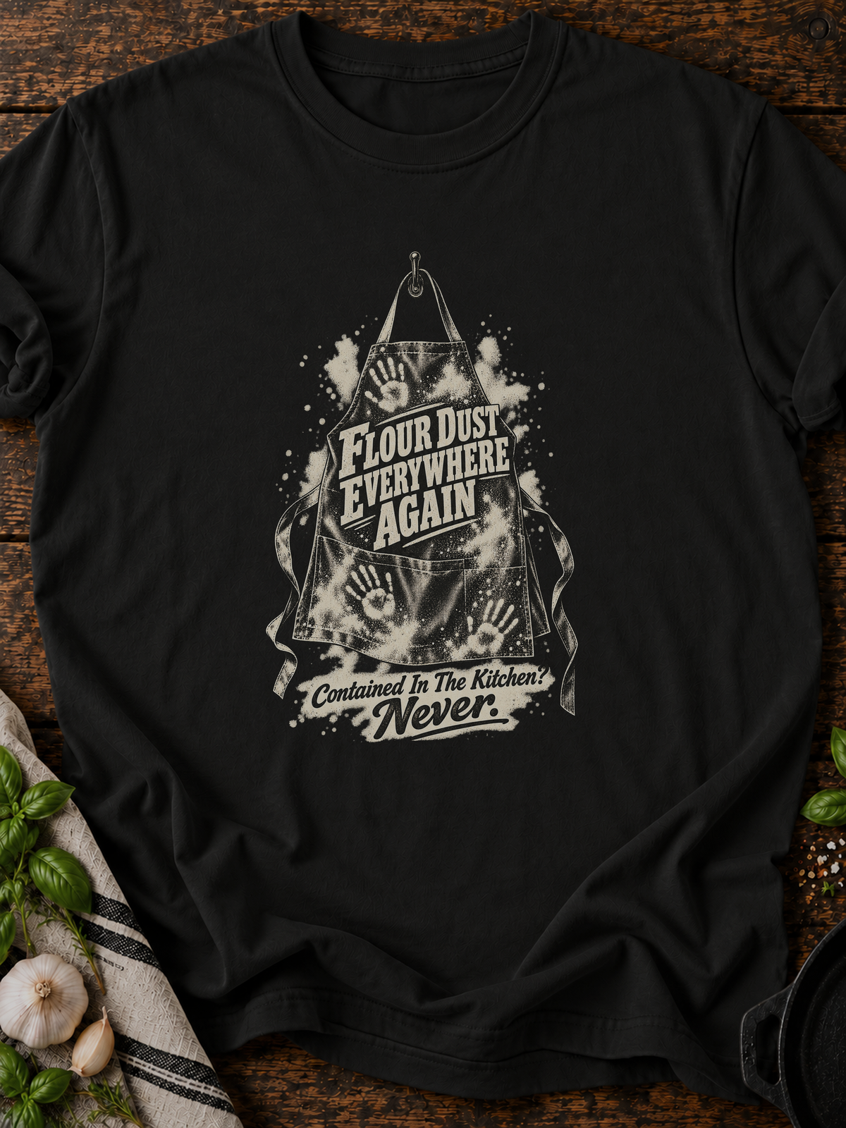 Flour Dust Everywhere Again T-Shirt - Black