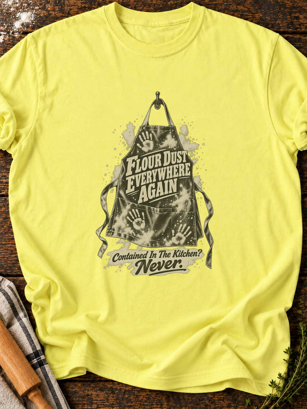 Flour Dust Everywhere Again T-Shirt - Cornsilk