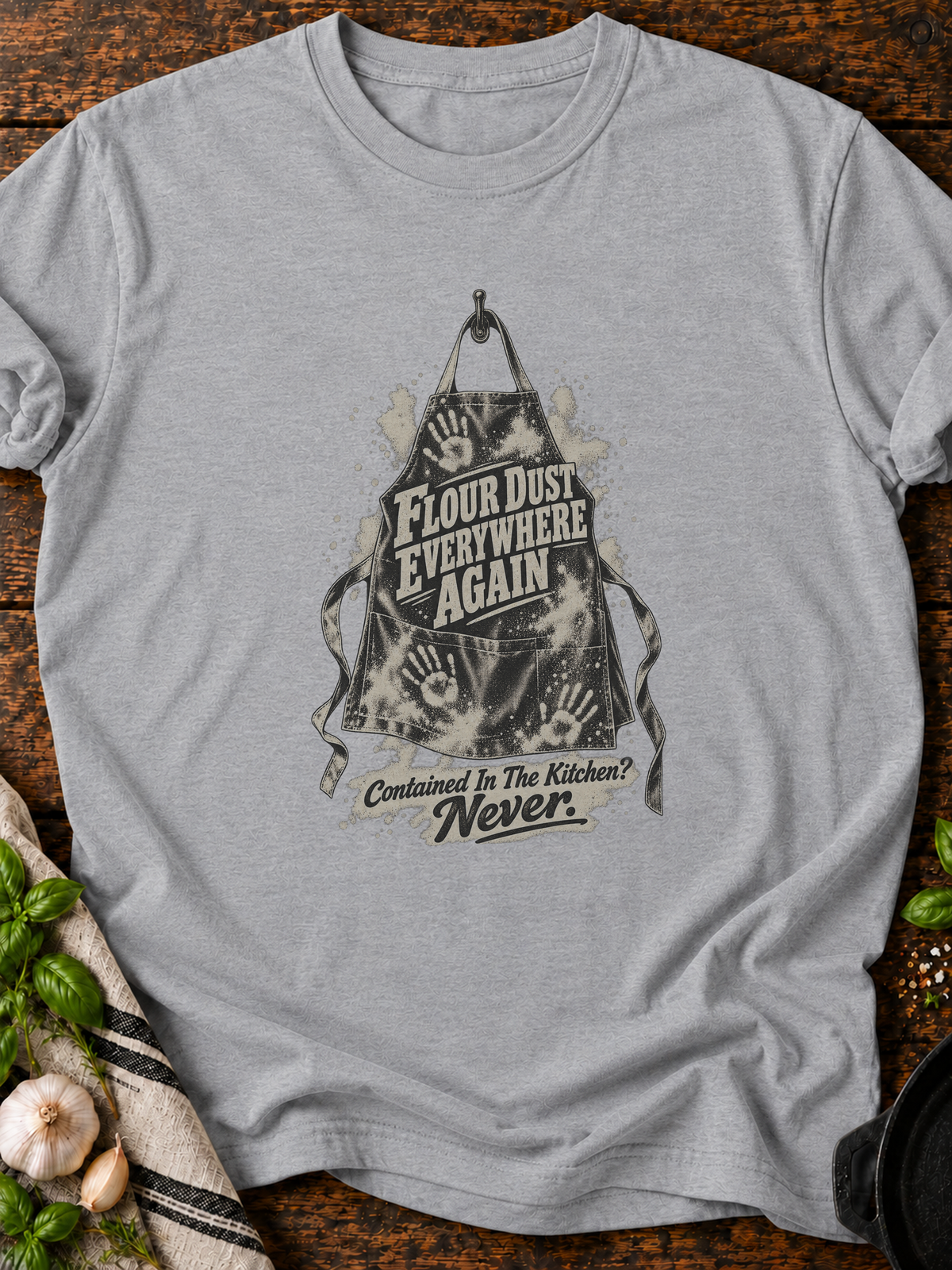 Flour Dust Everywhere Again T-Shirt - Sport Grey