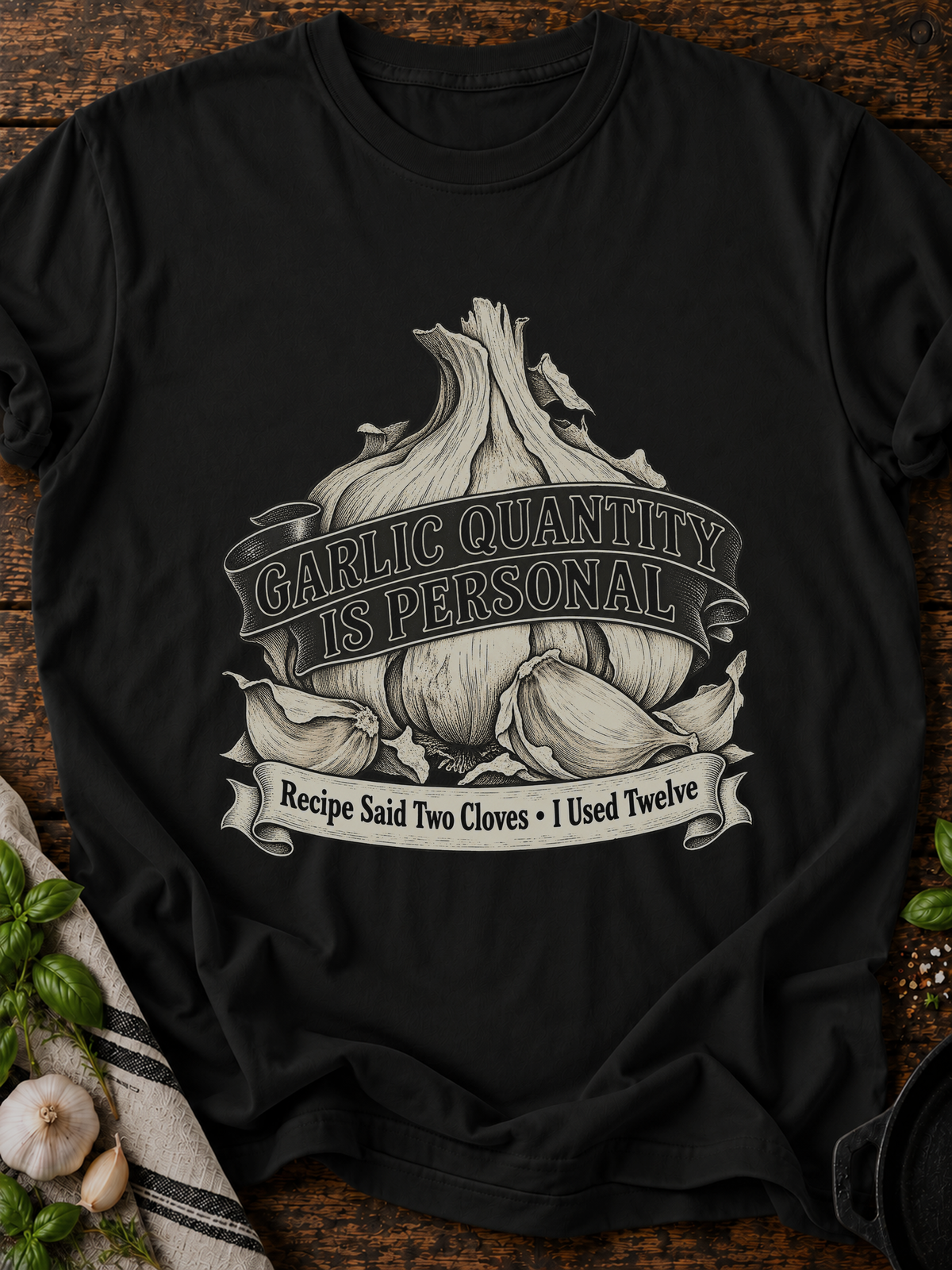 Garlic Quantity Is Personal T-Shirt - Black