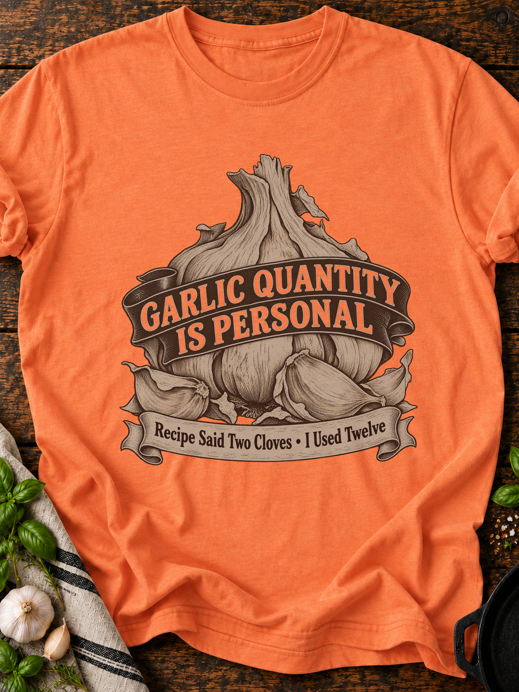 Garlic Quantity Is Personal T-Shirt - Heather Orange