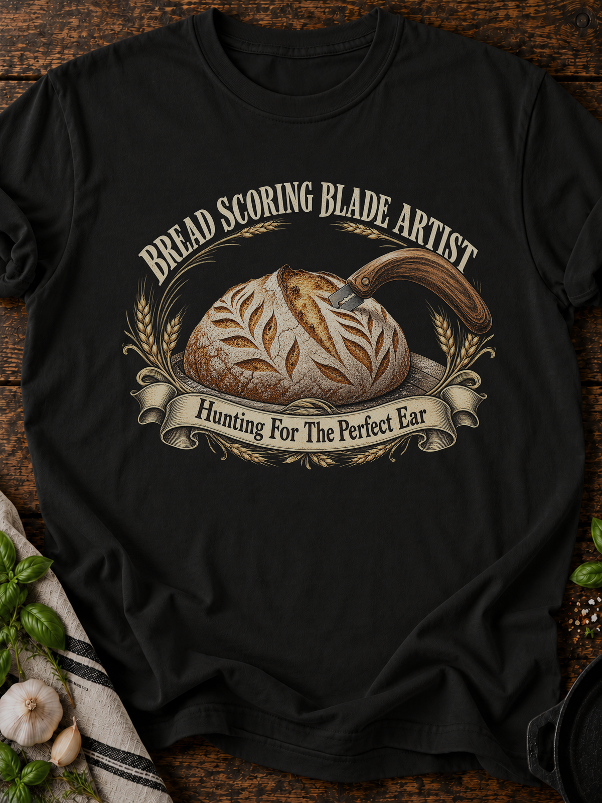 Bread Scoring Blade Artist T-Shirt - Black