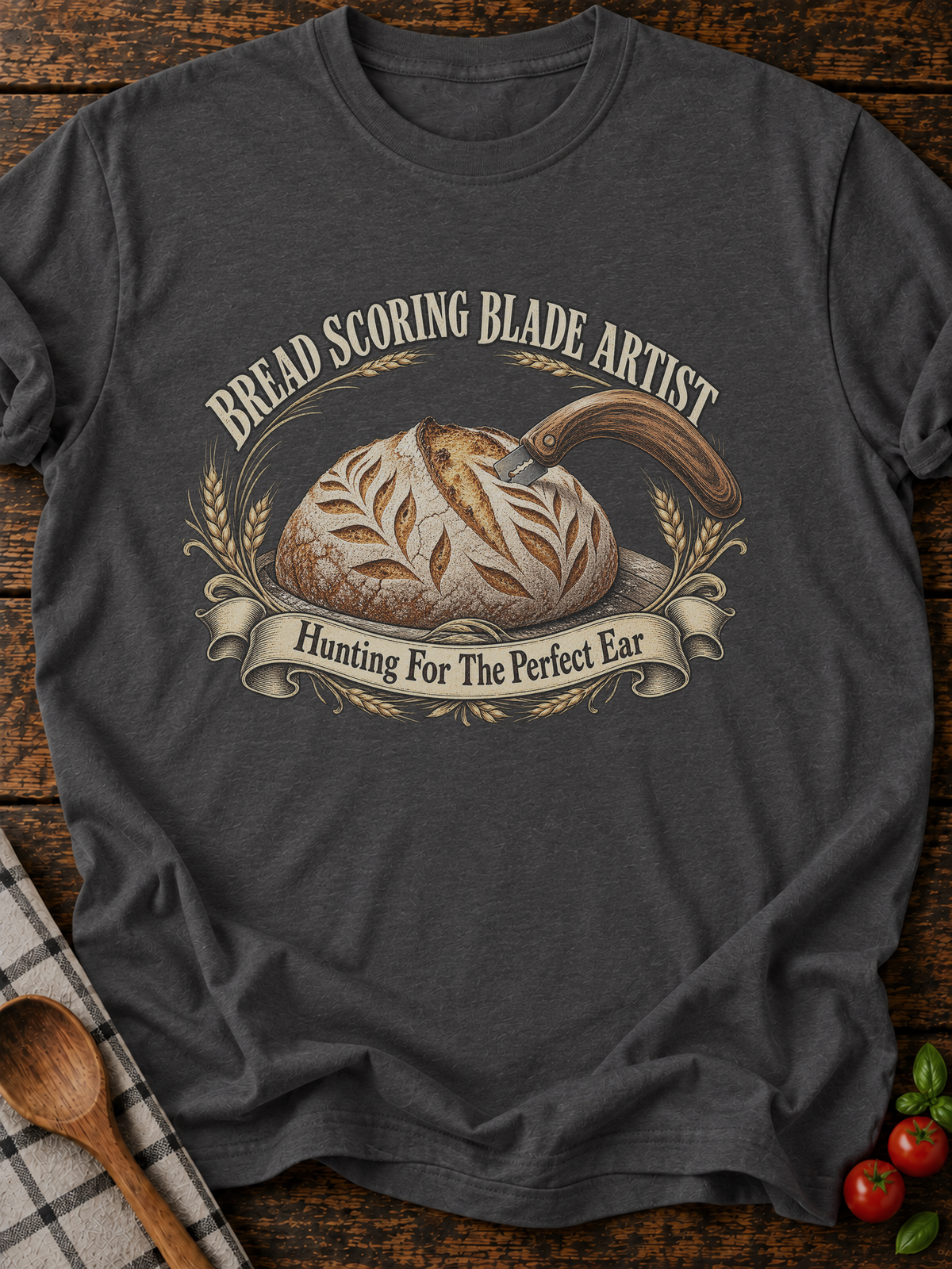 Bread Scoring Blade Artist T-Shirt - Dark Heather