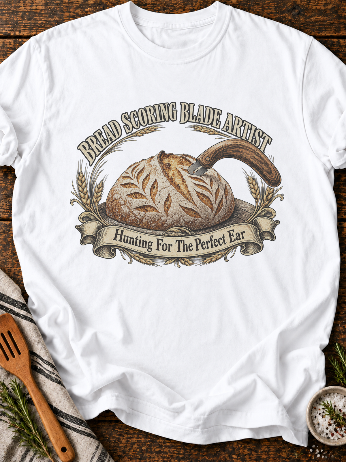 Bread Scoring Blade Artist T-Shirt - White