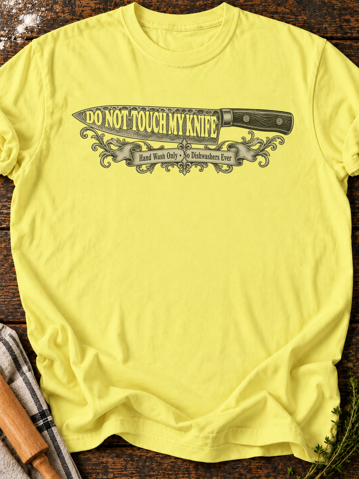 Do Not Touch My Knife T-Shirt - Cornsilk