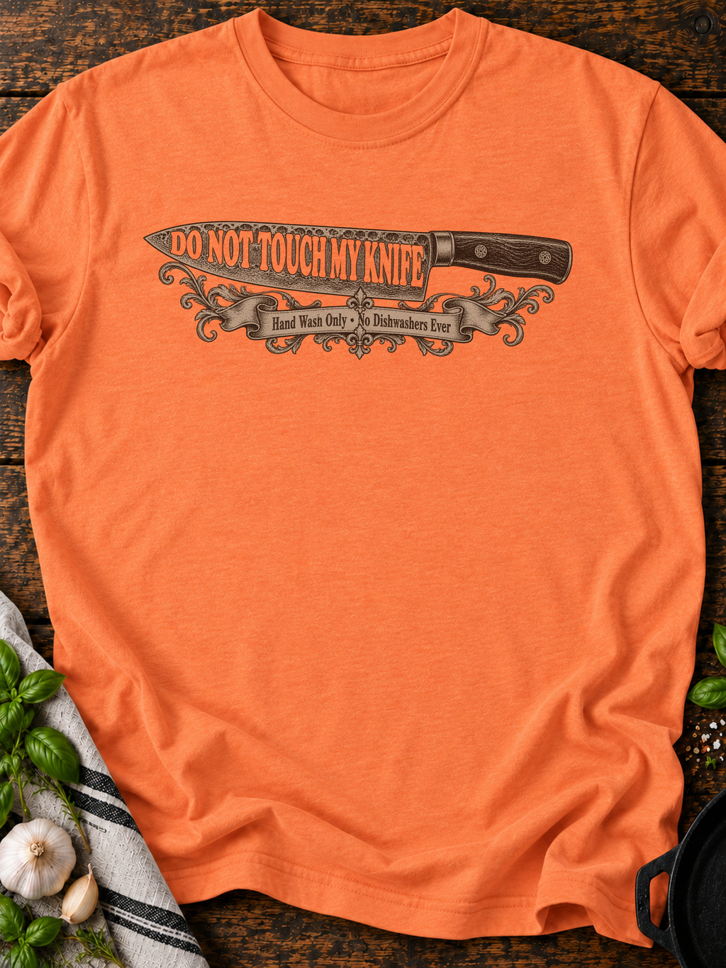 Do Not Touch My Knife T-Shirt - Heather Orange