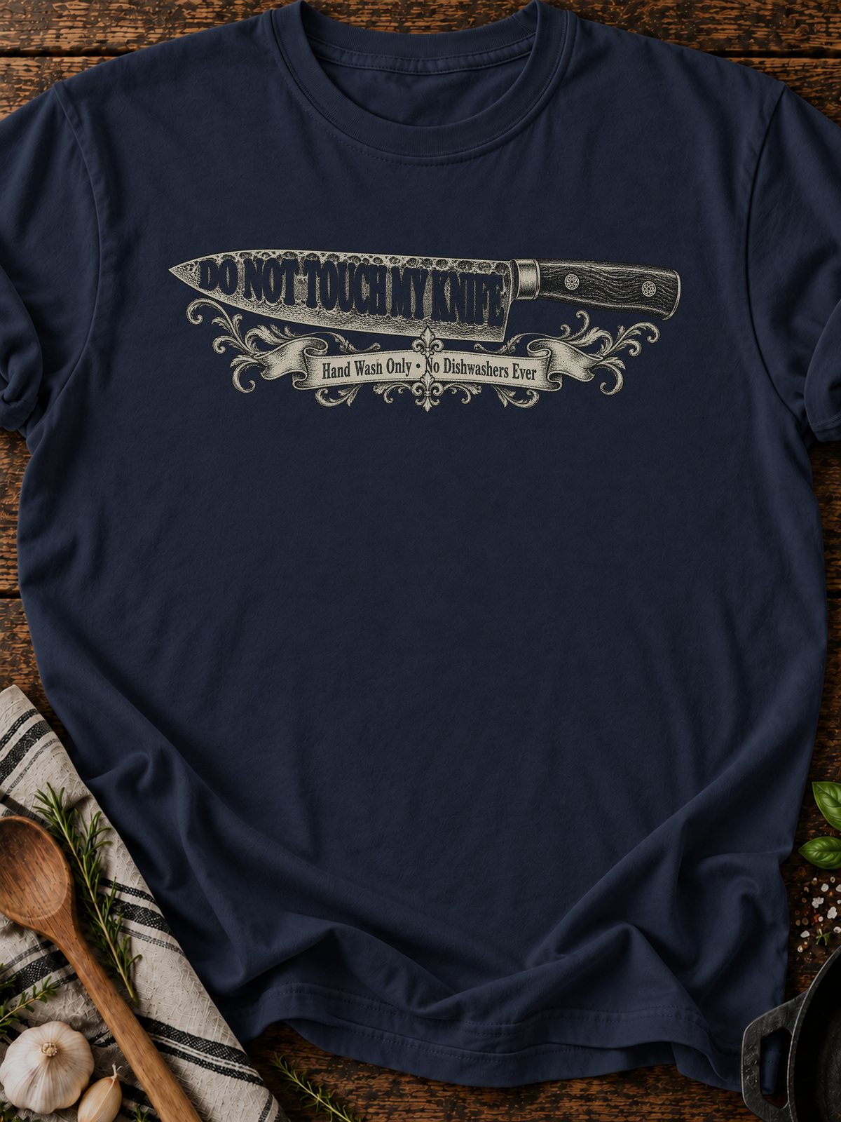 Do Not Touch My Knife T-Shirt - Navy