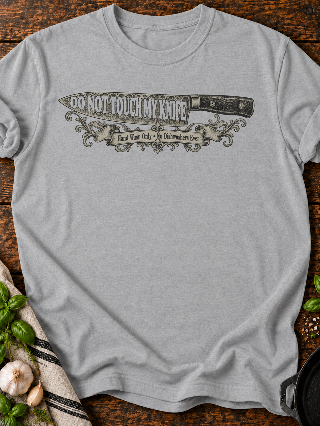 Do Not Touch My Knife T-Shirt - Sport Grey