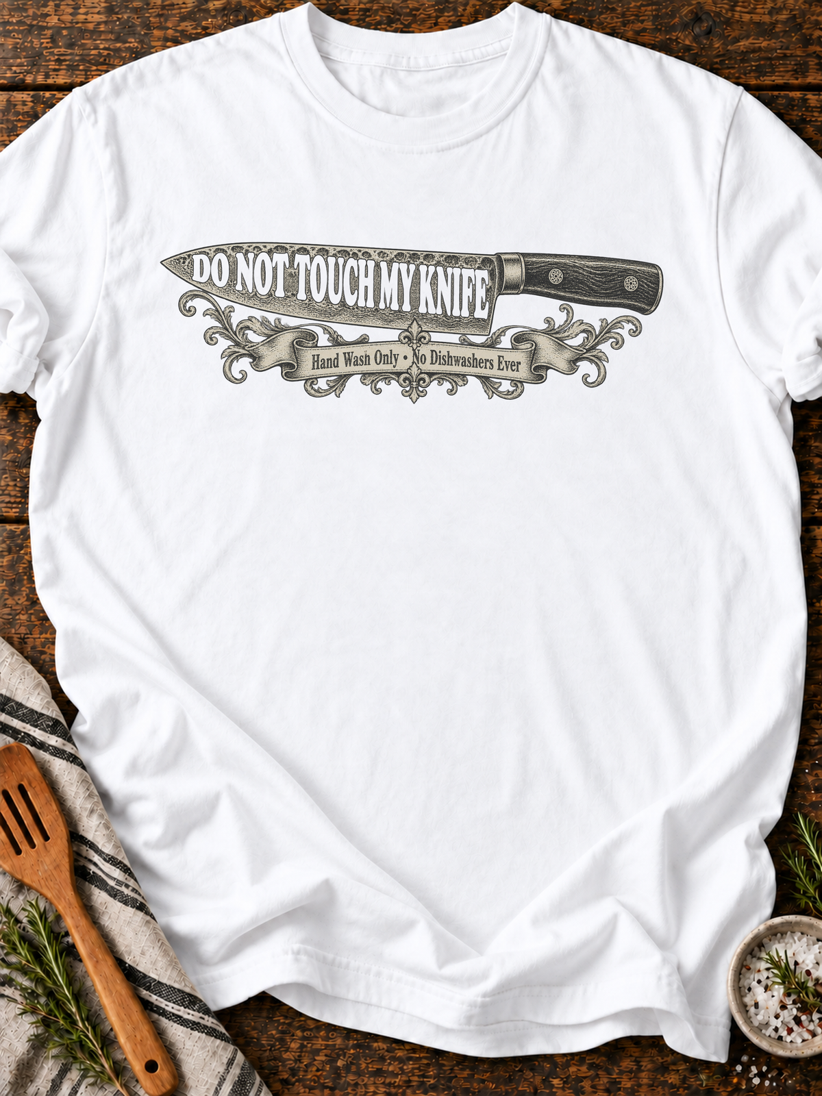 Do Not Touch My Knife T-Shirt - White