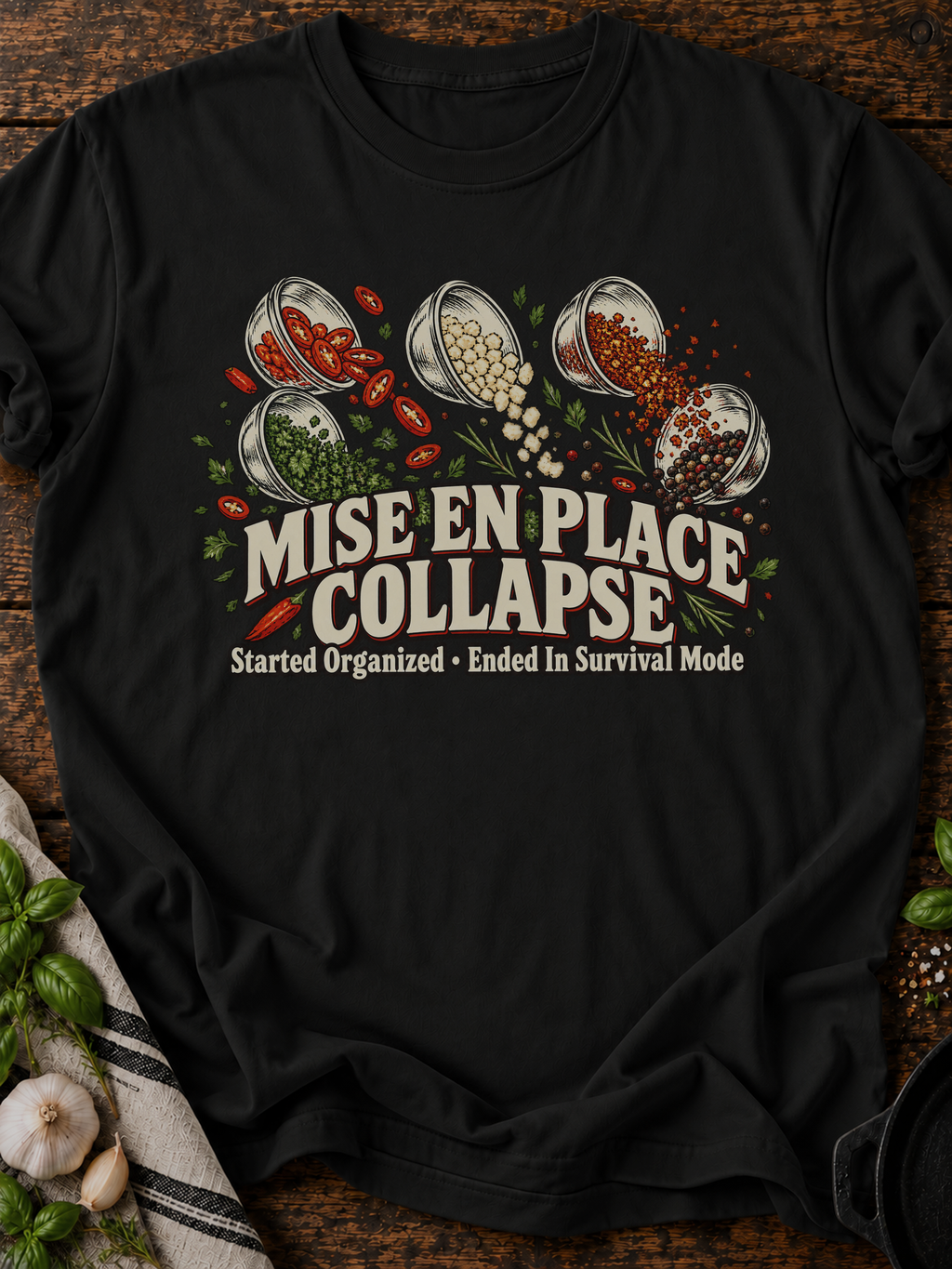 Mise En Place Collapse T-Shirt - Black