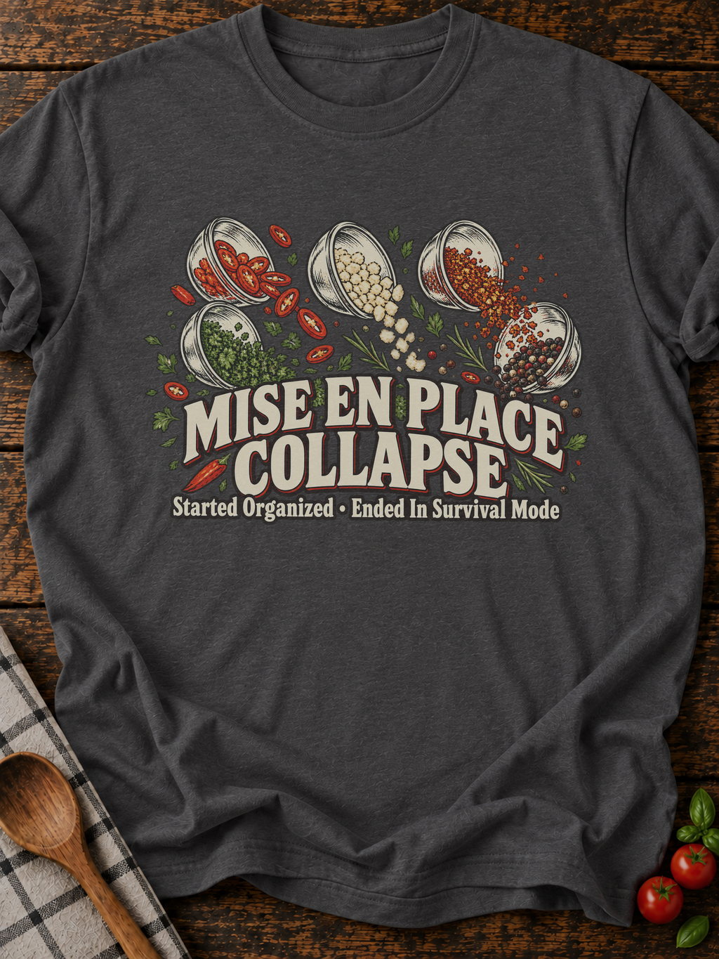 Mise En Place Collapse T-Shirt - Dark Heather