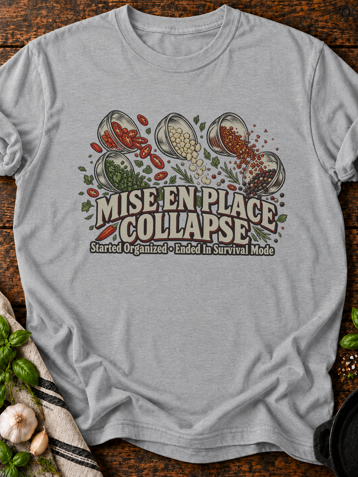 Mise En Place Collapse T-Shirt - Sport Grey