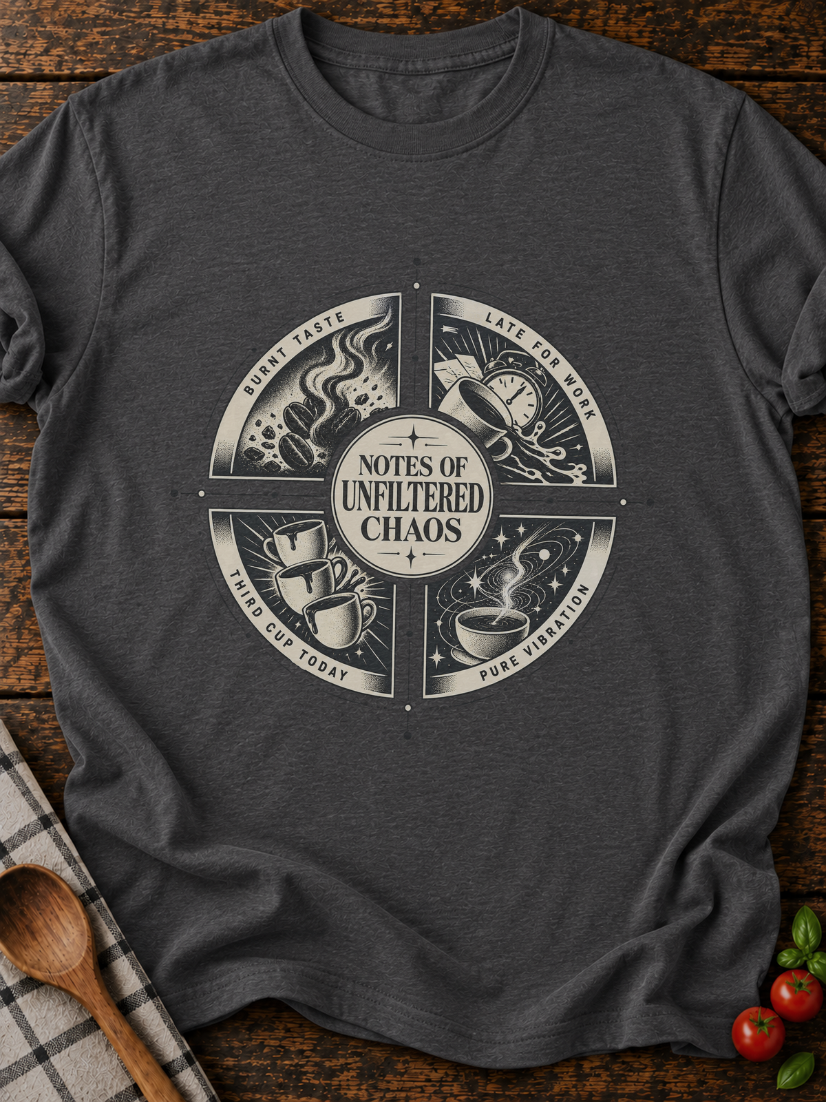 Notes Of Unfiltered Chaos T-Shirt - Dark Heather