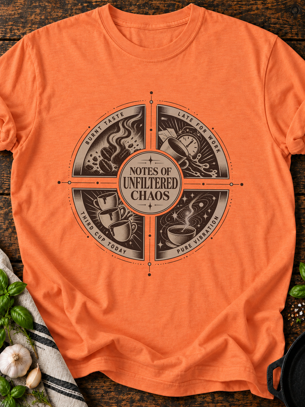 Notes Of Unfiltered Chaos T-Shirt - Heather Orange