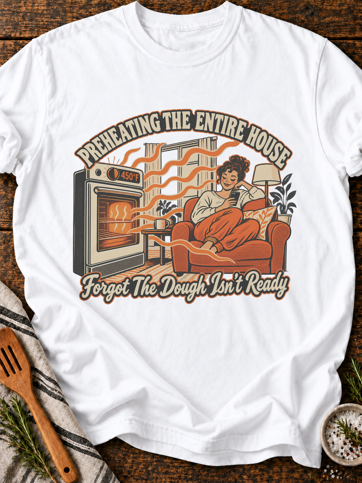 Preheating The Entire House T-Shirt - White
