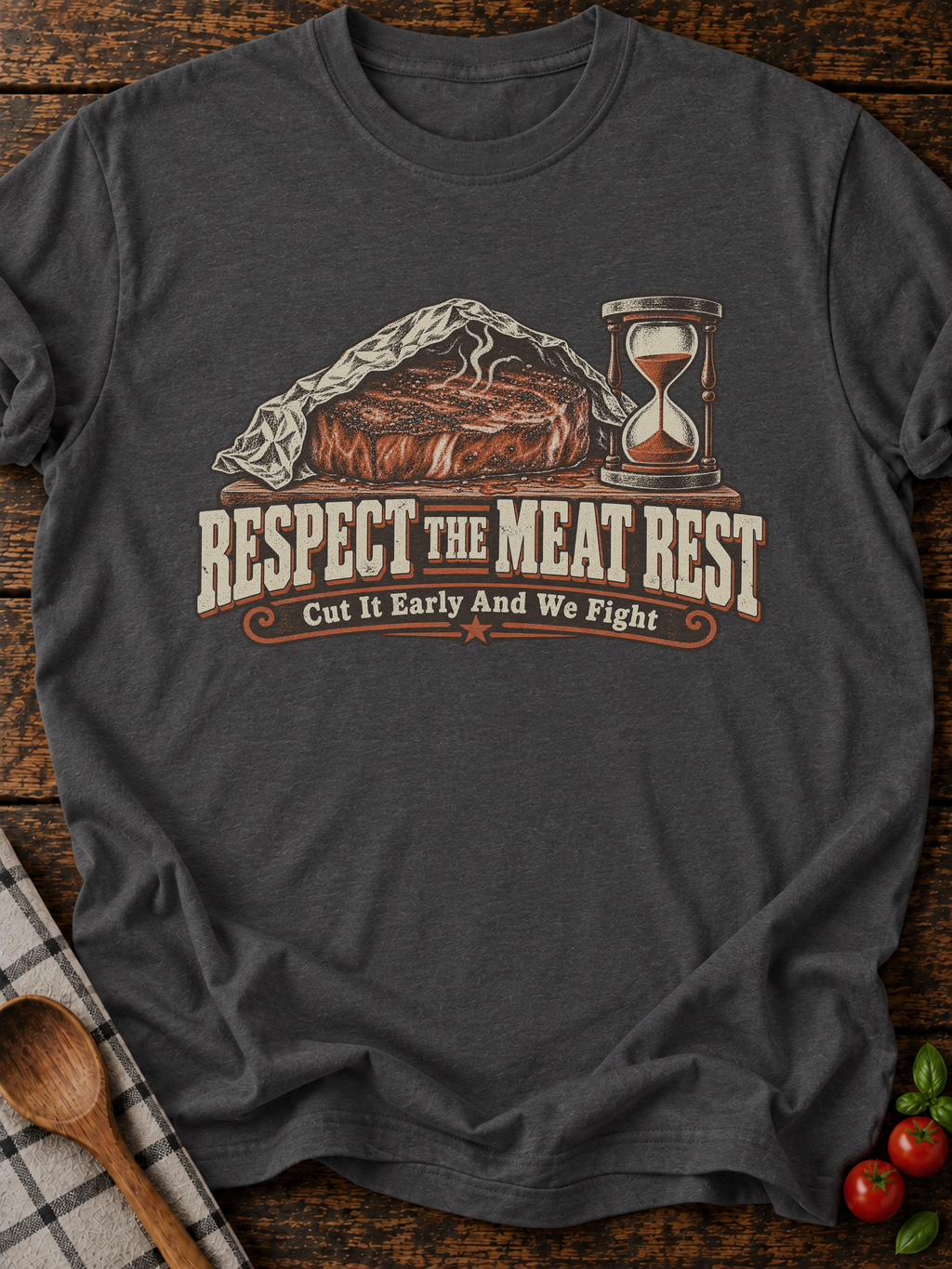 Respect The Meat Rest T-Shirt - Dark Heather