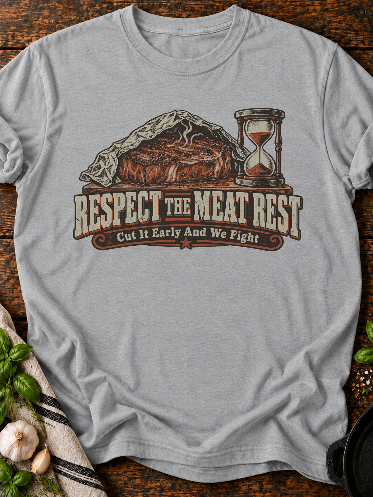 Respect The Meat Rest T-Shirt - Sport Grey