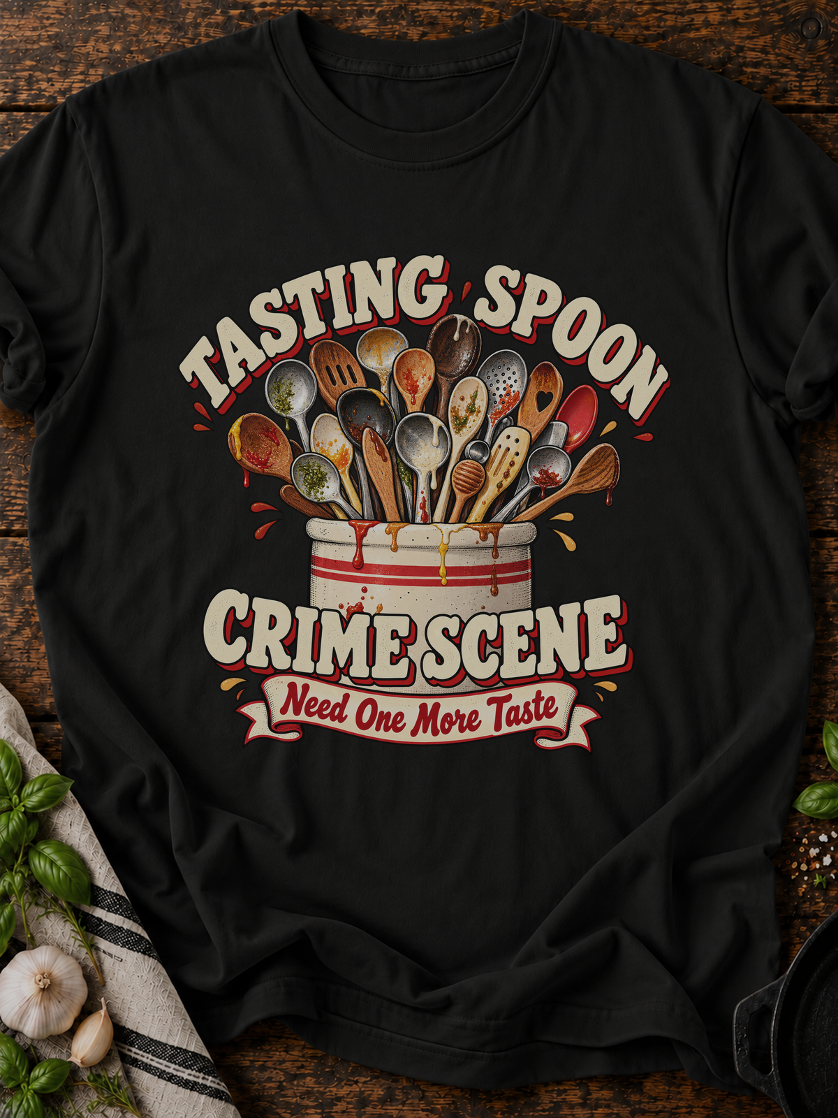 Tasting Spoon Crime Scene T-Shirt - Black