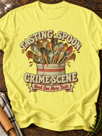 Tasting Spoon Crime Scene T-Shirt - Cornsilk