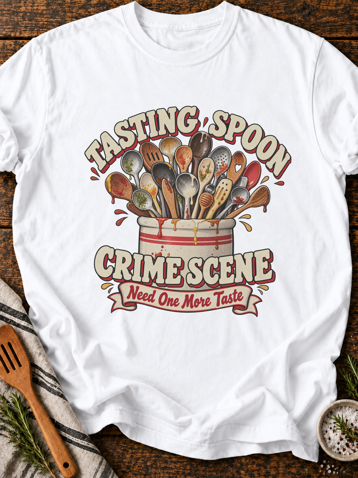 Tasting Spoon Crime Scene T-Shirt - White
