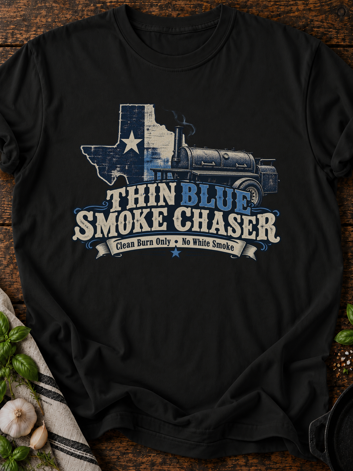 Thin Blue Smoke Chaser T-Shirt - Black