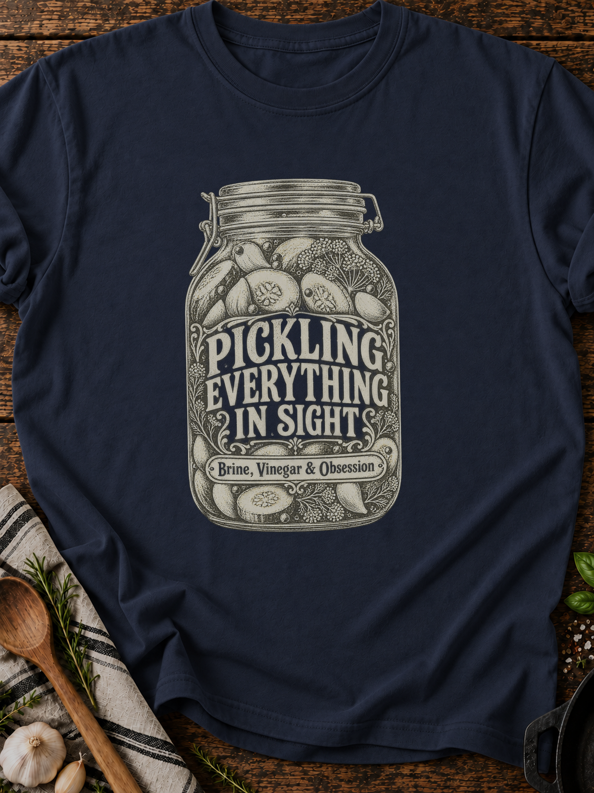 Pickling Everything In Sight T-Shirt - Navy