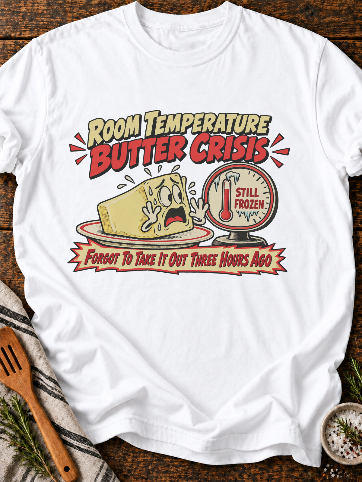 Room Temperature Butter Crisis T-Shirt - White