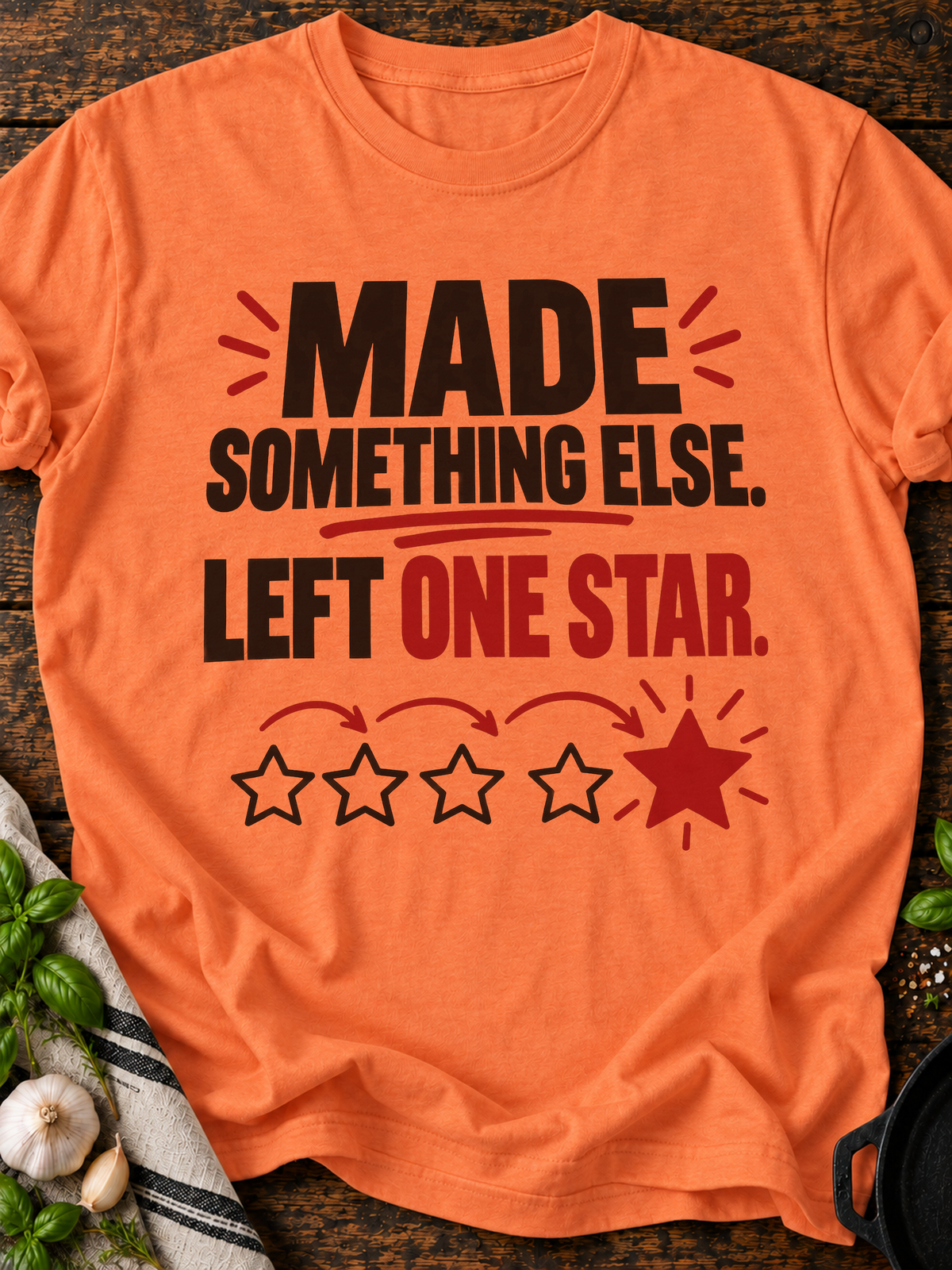 Made Something Else One Star Version A T-Shirt - Heather Orange
