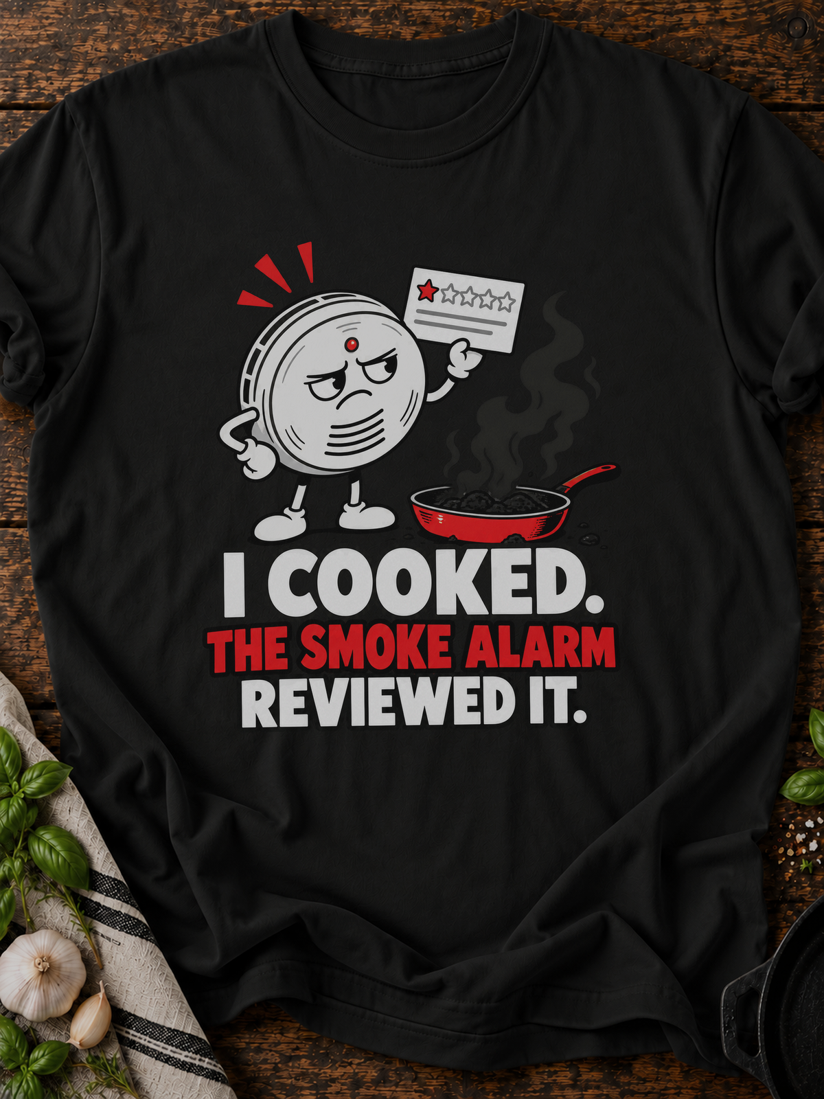 Smoke Alarm Reviewed It Version B T-Shirt - Black