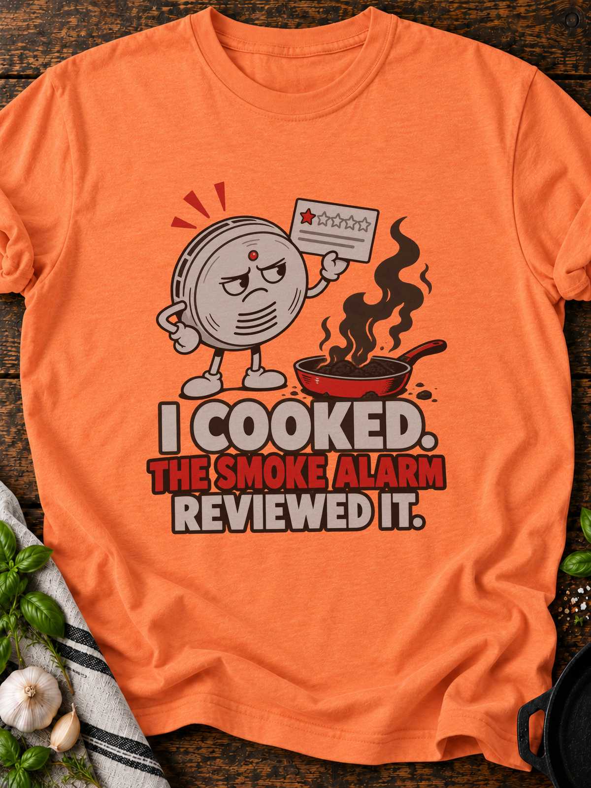 Smoke Alarm Reviewed It Version B T-Shirt - Heather Orange