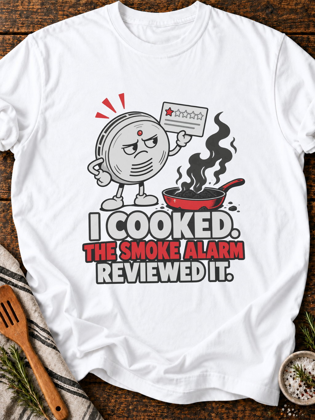 Smoke Alarm Reviewed It Version B T-Shirt - White