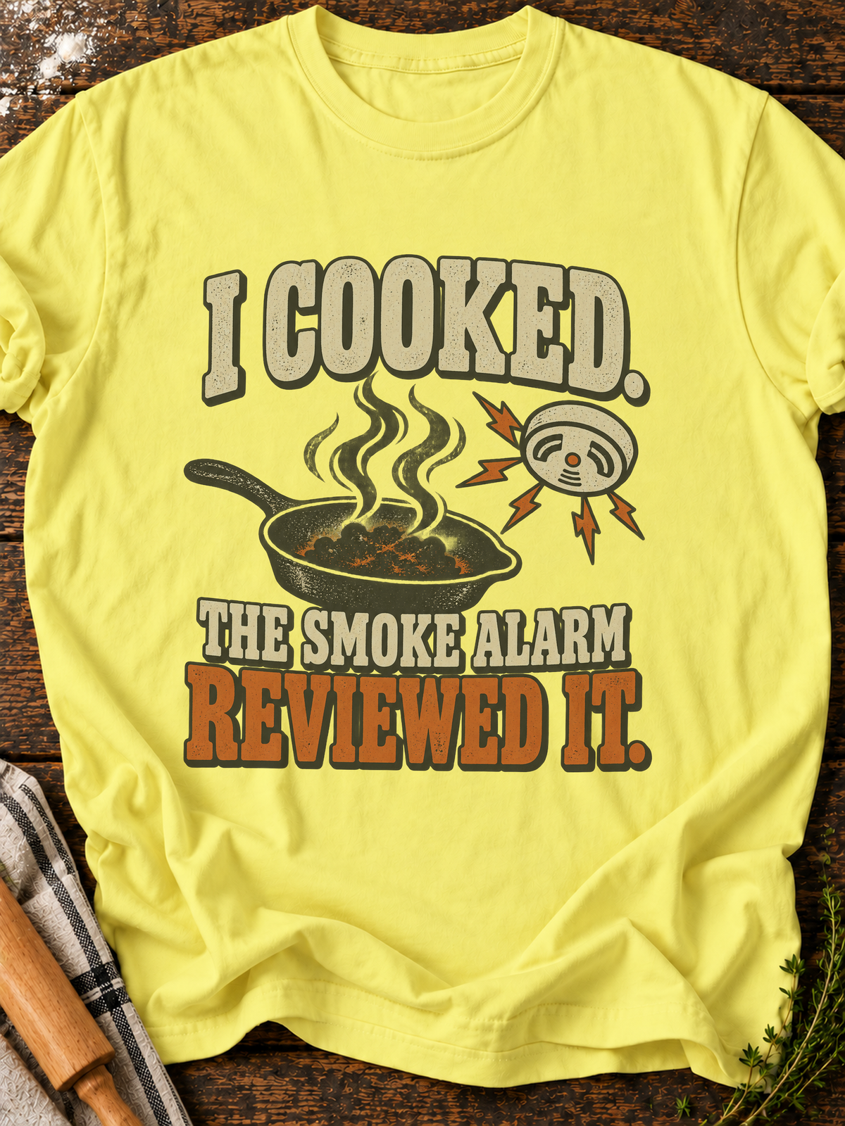 Smoke Alarm Reviewed It Version A T-Shirt - Cornsilk