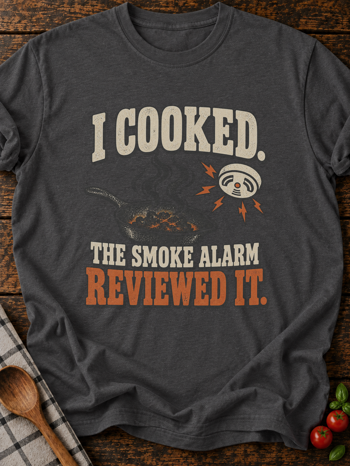 Smoke Alarm Reviewed It Version A T-Shirt - Dark Heather