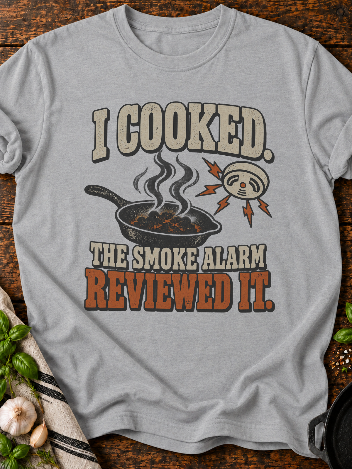 Smoke Alarm Reviewed It Version A T-Shirt - Sport Grey