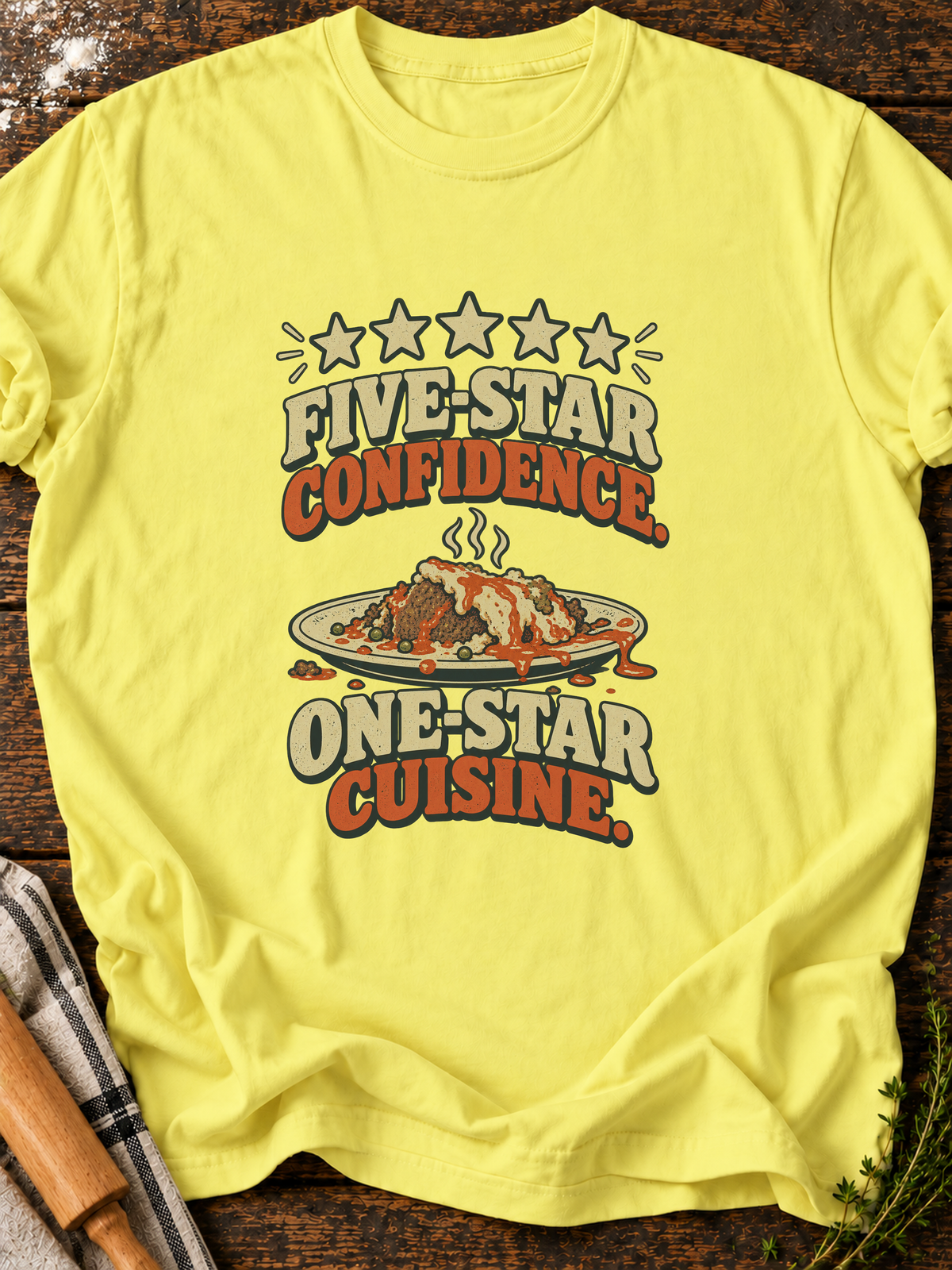 Five Star Confidence Version A T-Shirt - Cornsilk