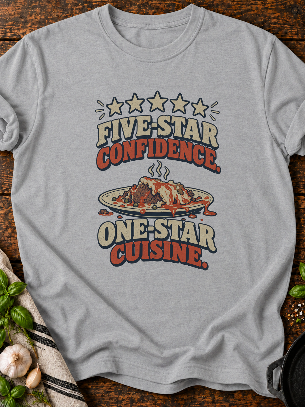 Five Star Confidence Version A T-Shirt - Sport Grey