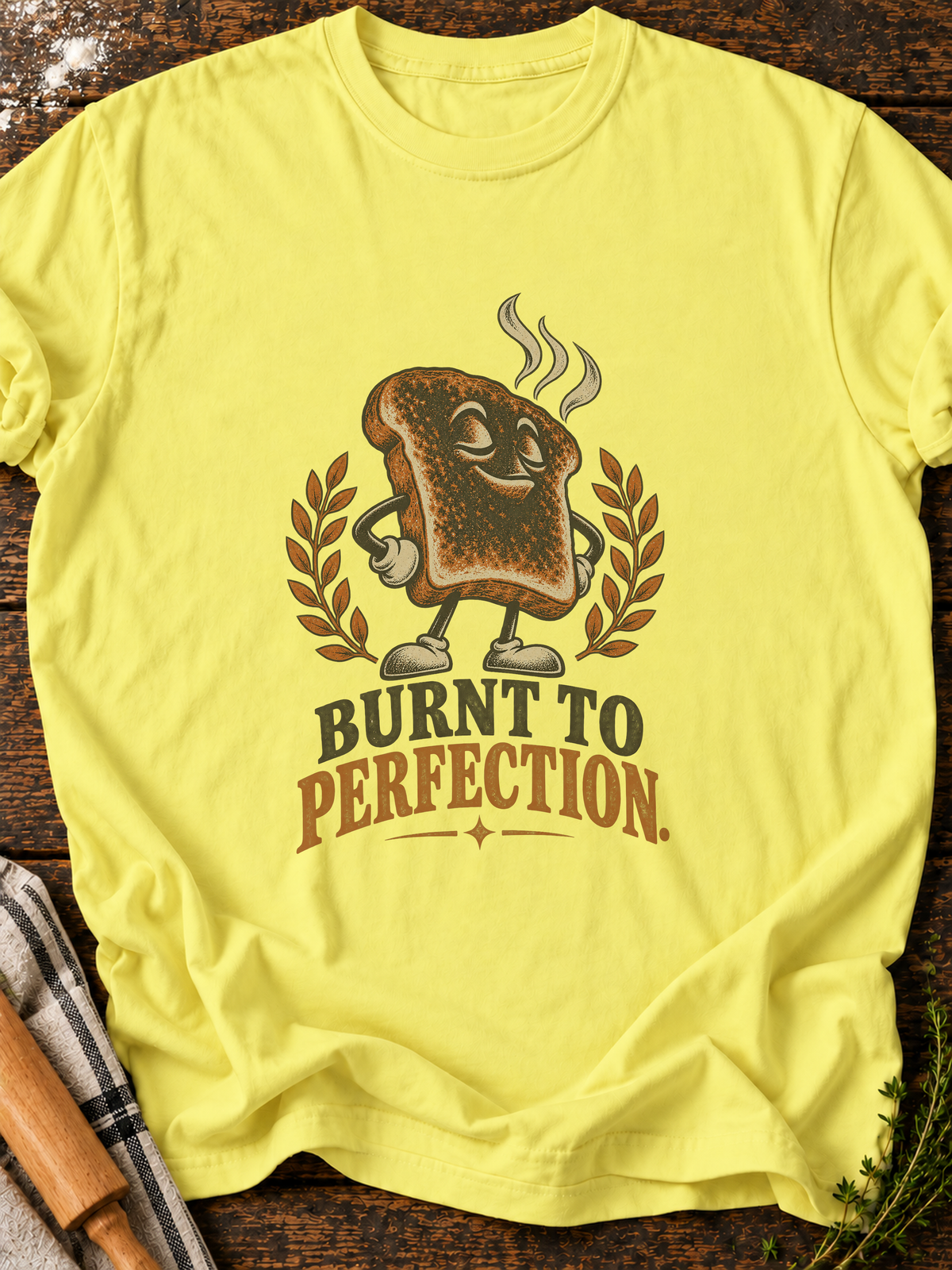 Burnt To Perfection Version B T-Shirt - Cornsilk