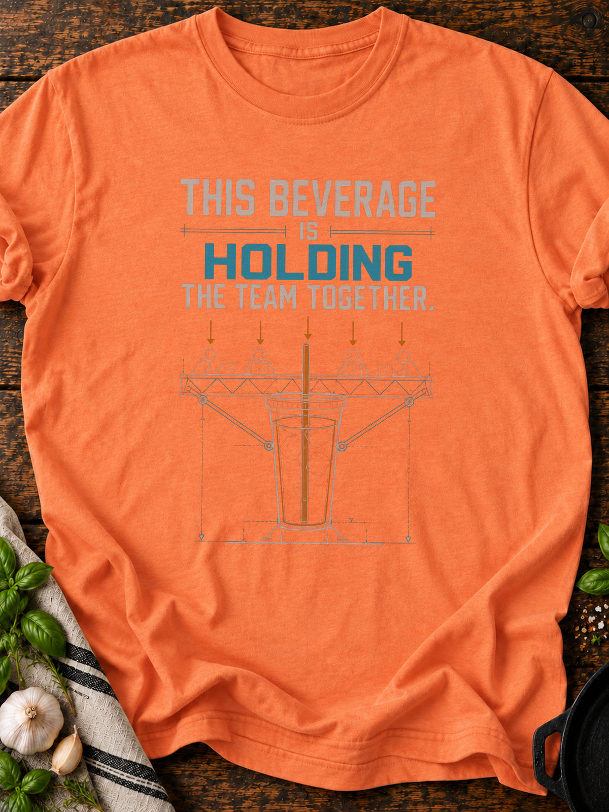 Three Am Cheese Version A T-Shirt - Heather Orange