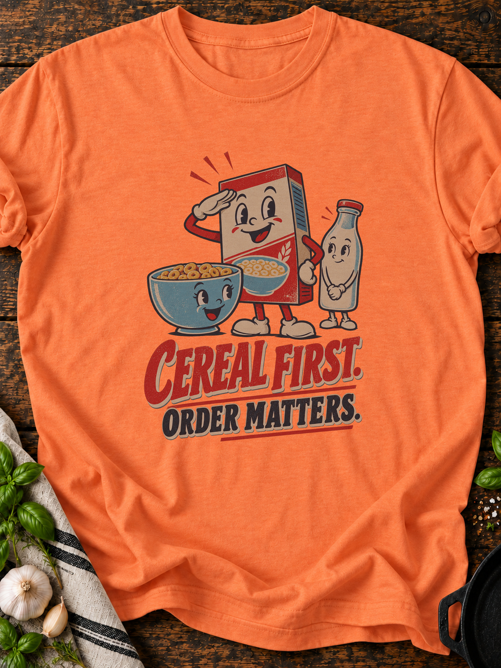 Cereal First Version B T-Shirt - Heather Orange