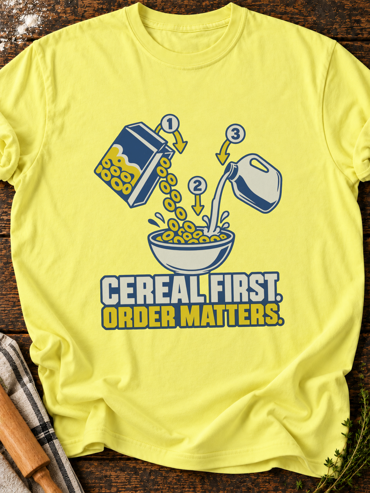 Cereal First Version A T-Shirt - Cornsilk