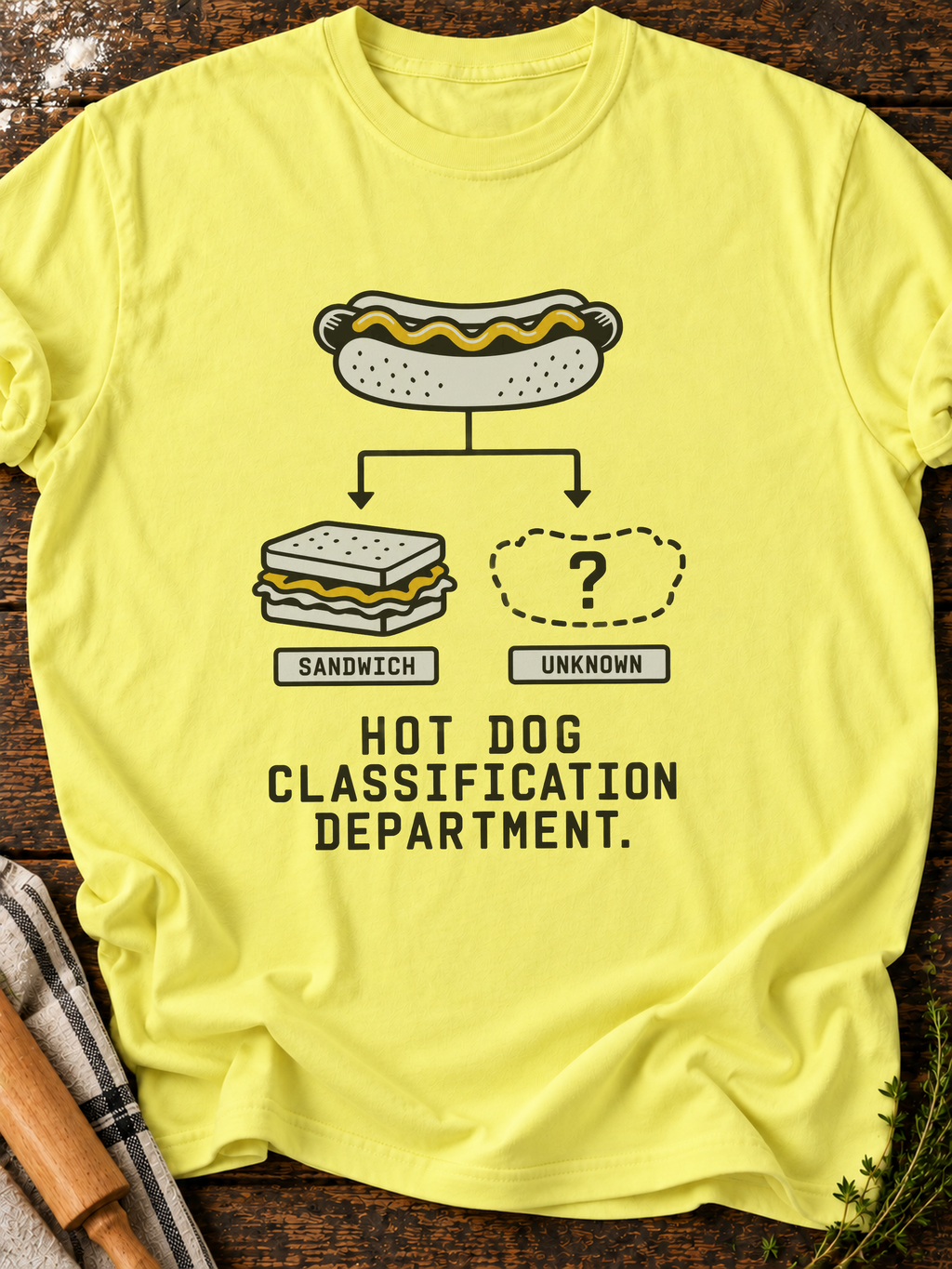 Hot Dog Classification Version B T-Shirt - Cornsilk